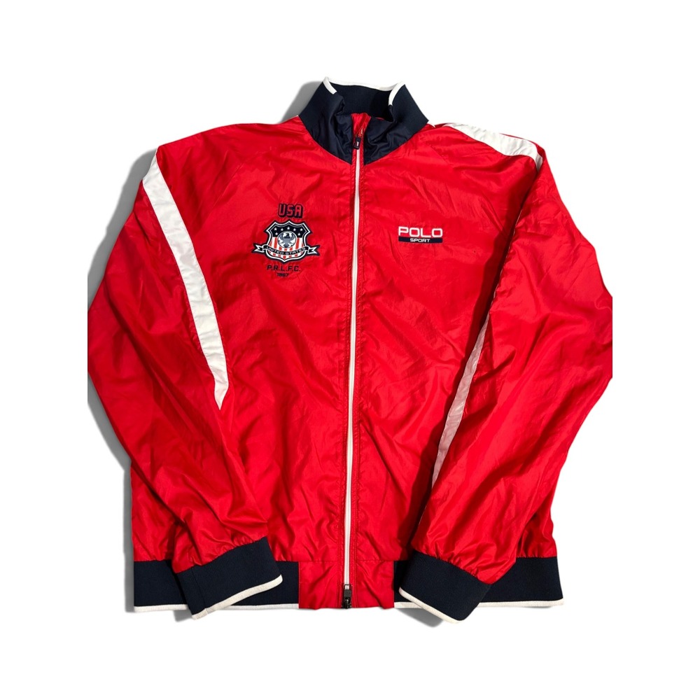 Polo Sport Ralph Lauren USA Windbreaker Jacket Red Navy White Vintage XL
